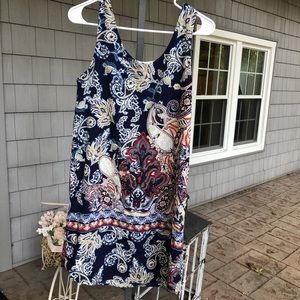 Pattern straight short dress